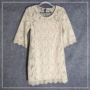 H&M Divided Women‎ 8 Crochet Dress Coastal Romantic Chic Boutique Style
